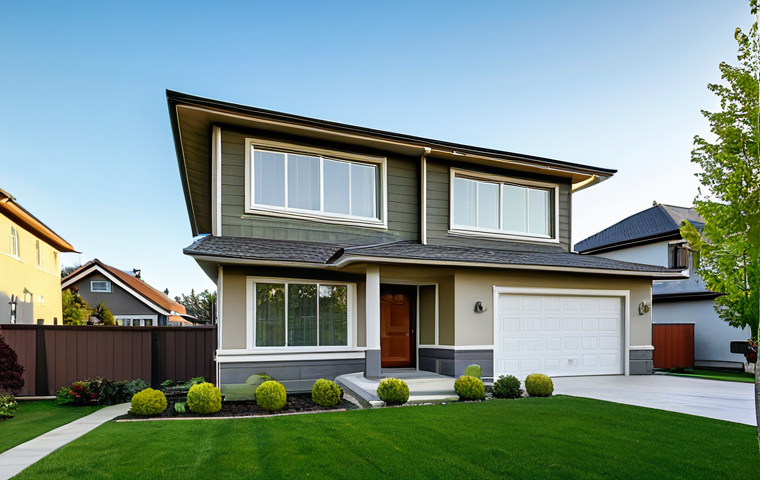 A serene, well-maintained two-story house with a pristine lawn, situated in a peaceful, green suburban neighborhood under a clear, calm sky. The house design features modern, resilient architectural elements, subtly conveying a sense of security and comprehensive protection against various unforeseen events.
    *   **Quality modifiers**: Professional architectural photography, high resolution, soft natural lighting, realistic, perfect composition, cinematic quality.
    *   **Safety terms**: safe for work, appropriate content, fully clothed, modest clothing, family-friendly.