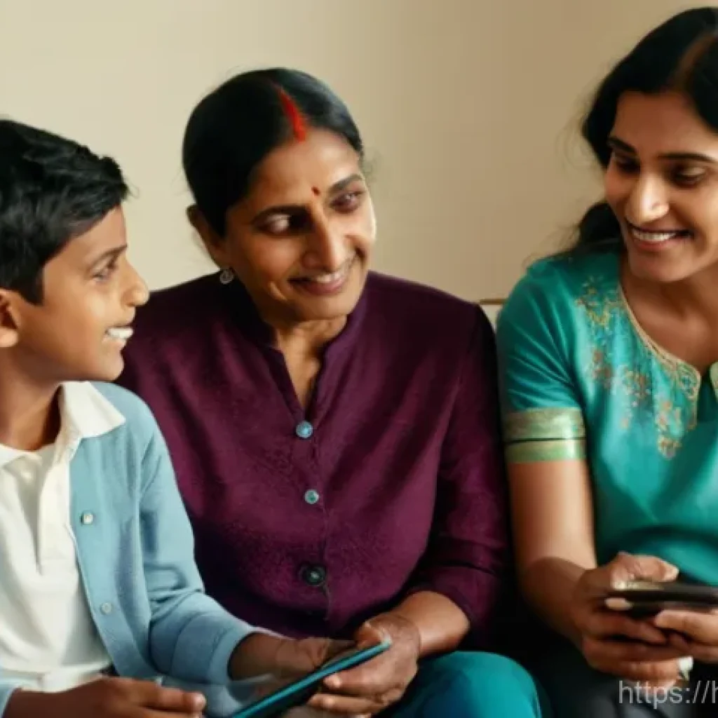 건강보험료 절약 방법 - "A diverse Indian family of five, including a mother, father, two children (a boy and a girl, both c...