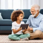 장기보험과 단기보험 비교 - **Prompt 1: Intergenerational Financial Planning and Security**
    "A cozy and well-lit living room...