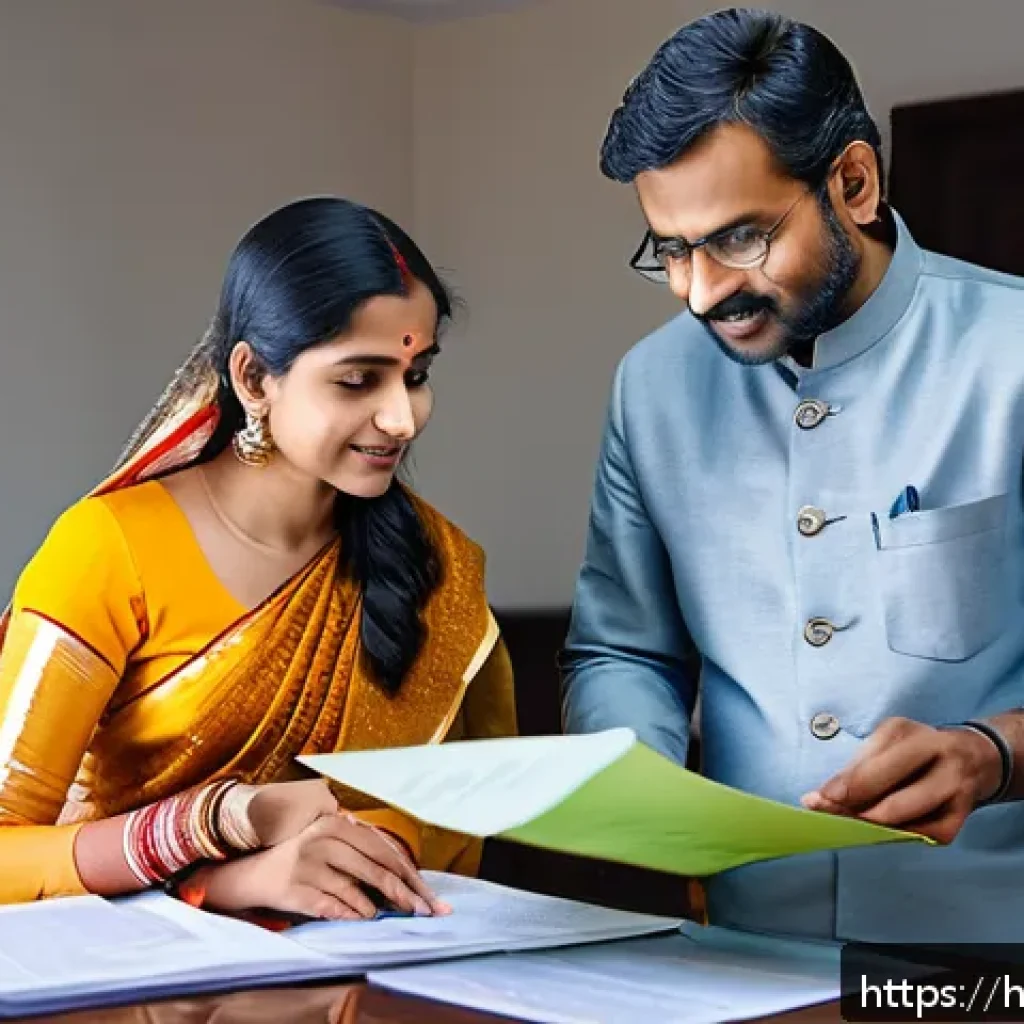 보험 피보험자와 계약자의 차이 - A professional Indian family scene illustrating the concept of policyholder and insured person roles...